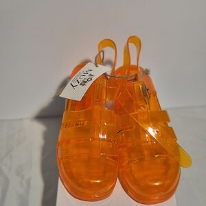 Women Orange Jelly Sandals